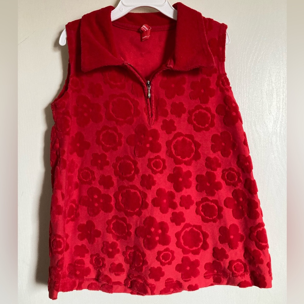 🌞Hanna Andersson Red Embossed Floral Swim Cover Up #LB